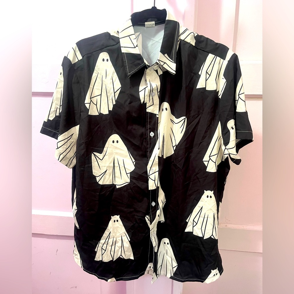 All-over Ghost Button Up Shirt - Size Large